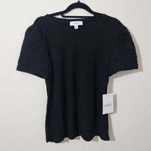 Cece Mixed Media Blouse